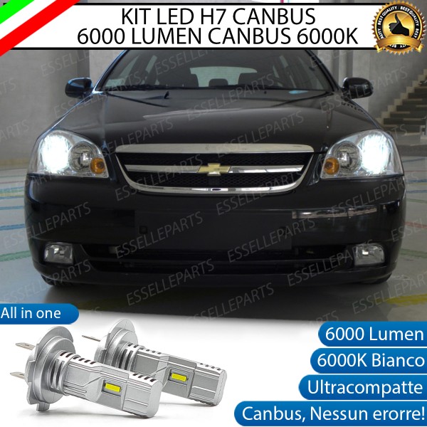 Kit Full LED Coppia H7 Ultra Compatta 6000 Lumen Anabbaglianti Per CHEVROLET NUBIRA