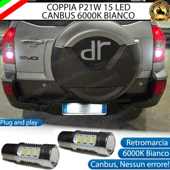 Coppia LED Retromarcia 15 LED Canbus 6000K DR EVO5 Con Lente Frontale