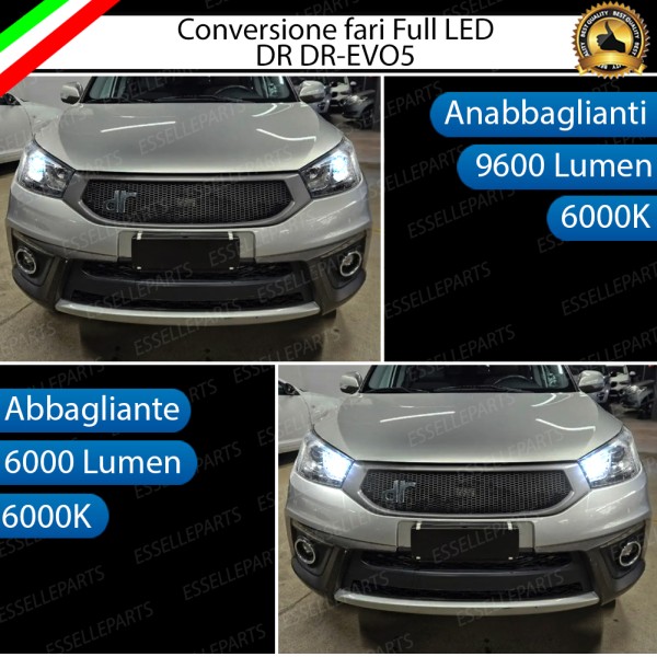 Conversione Fari Full LED 6000K bianco per DR EVO5