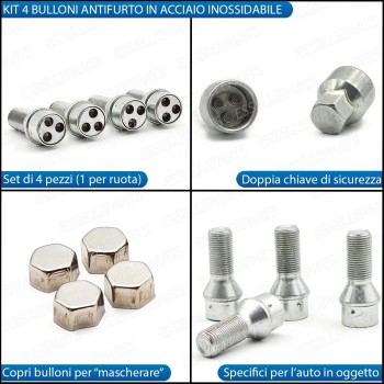 Bulloni Antifurto Ruote Seat Ibiza 6K2 Con Cerchi In Lega Di Serie