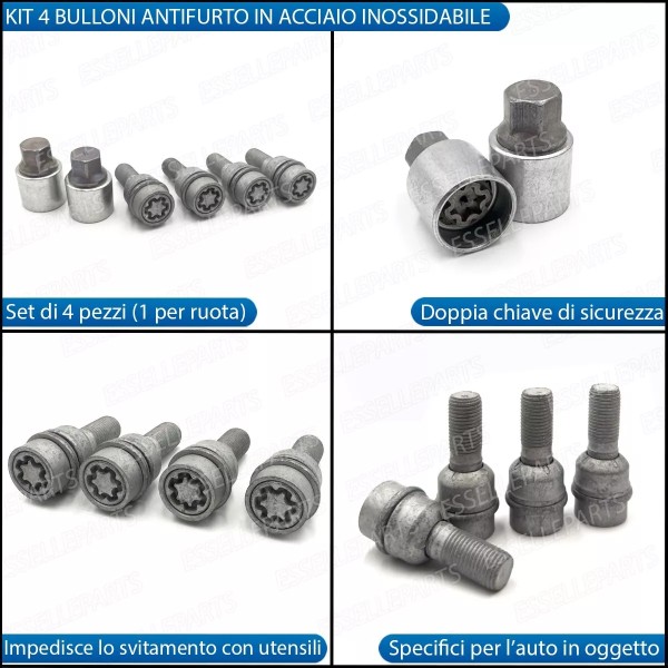 Bulloni Antifurto Ruote Toyota Bz4X Con Cerchi In Lega Di Serie