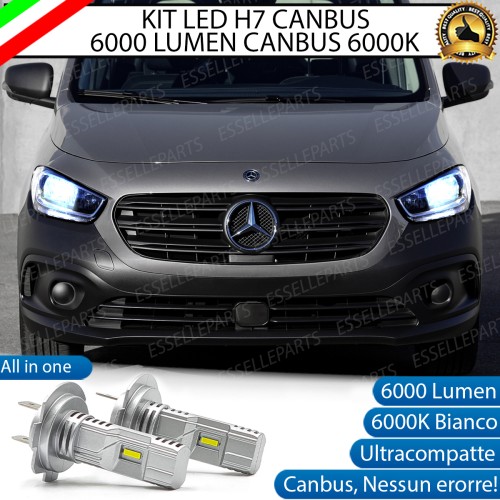 Kit Full LED Coppia H7 Ultra Compatta 6000 Lumen Anabbaglianti Per MERCEDES CITAN W420