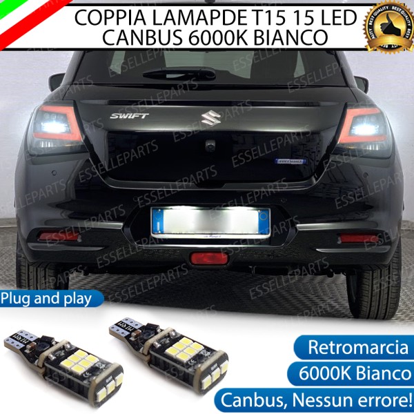 Luci Retromarcia 15 LED PER SUZUKI SWIFT MK7 1200 LUMEN