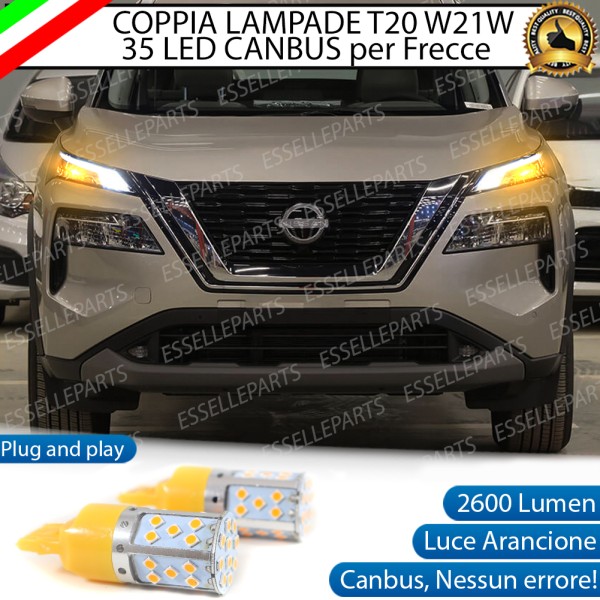 Coppia Frecce Anteriori T20 W21W 35 LED Canbus NISSAN X-TRAIL MK4