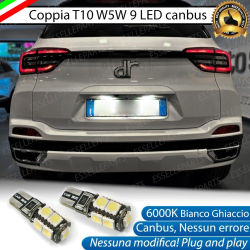 Coppia Lampade T10 W5W 9 LED canbus per luci Targa per DR 4.0
