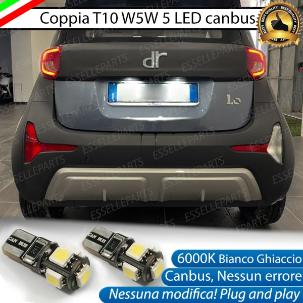 Luci Targa 5 LED Per Dr Automobiles DR 1.0 EV Canbus 6000K