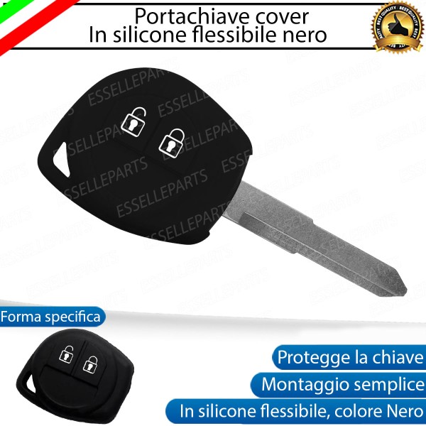Portachiave Cover In Silicone Flessibile Nero Opaco Per Suzuki