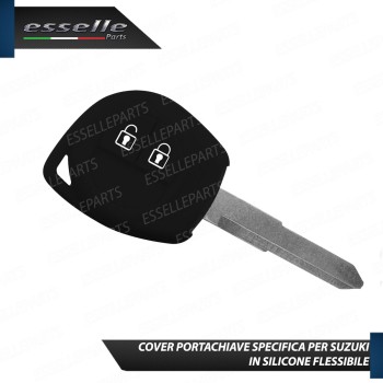 Portachiave Cover In Silicone Flessibile Nero Opaco Per Suzuki