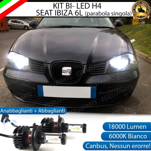 Kit Full LED H4 18000 Lumen 6000K bianco SEAT IBIZA 6L con Fari a parabola singola