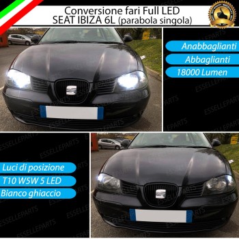 Conversione Fari Full LED 6000K bianco SEAT IBIZA 6L con Fari a parabola singola Conversione Fari Full LED 6000K bianco SEAT IBIZA 6L con Fari a parabola singola
