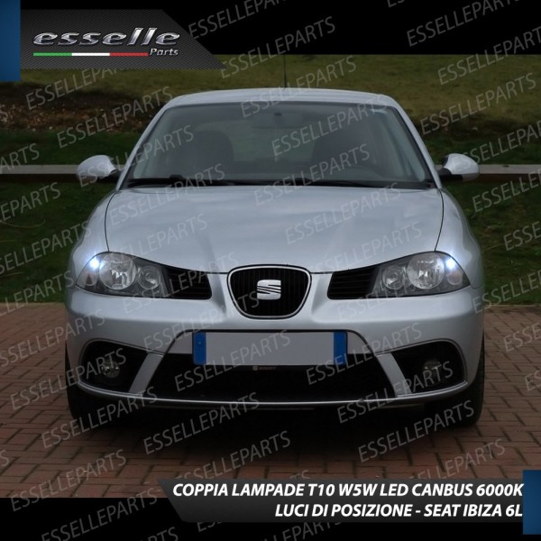 Coppia Lampade T10 W5W 6 LED Canbus 6000K bianco SEAT IBIZA 6L