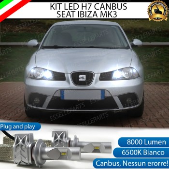 Kit Full LED H7 8000 LUMEN 6000K Abbaglianti SEAT IBIZA 6L con fari a parabola doppia Kit Full LED H7 8000 LUMEN 6000K Abbaglianti SEAT IBIZA 6L con fari a parabola doppia