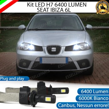Kit Full LED H7 6400 LUMEN 6000K Abbaglianti SEAT IBIZA 6L con fari a parabola doppia Kit Full LED H7 6400 LUMEN 6000K Abbaglianti SEAT IBIZA 6L con fari a parabola doppia