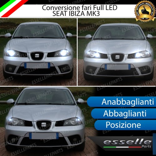 Conversione Fari Full LED 6000K bianco SEAT IBIZA 6L con fari a parabola doppia
