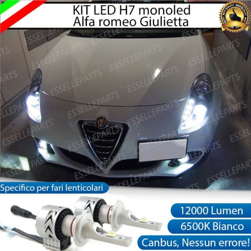 Kit Full LED H7 Monoled 12000 Lumen 6000K Alfa Romeo Giulietta Fino al 2013