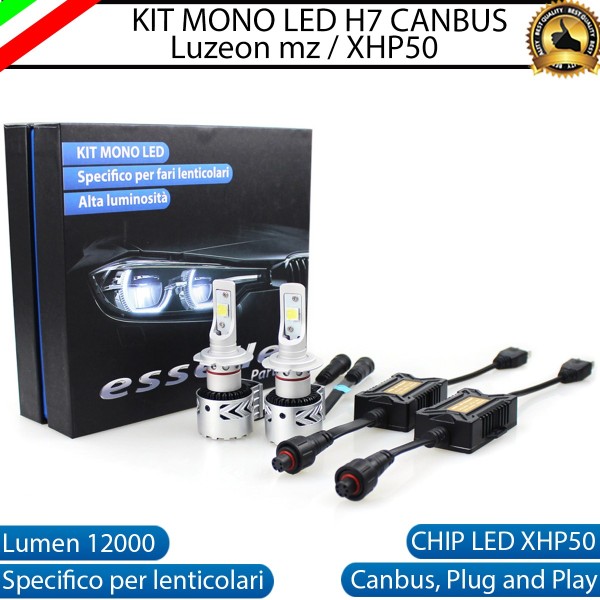 Kit Full LED H7 coppia lampade mono led 12000 Lumen