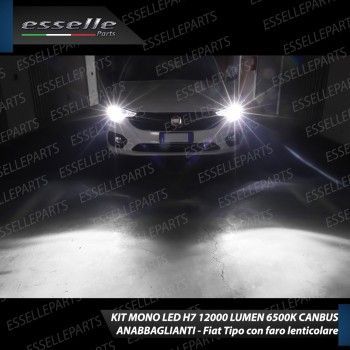Kit Full LED H7 Monoled 12000 Lumen 6000K bianco Fiat Tipo Con Fari Lenticolari