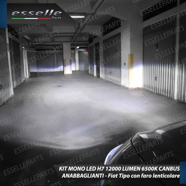 Kit Full LED H7 Monoled 12000 Lumen 6000K bianco Fiat Tipo Con Fari Lenticolari