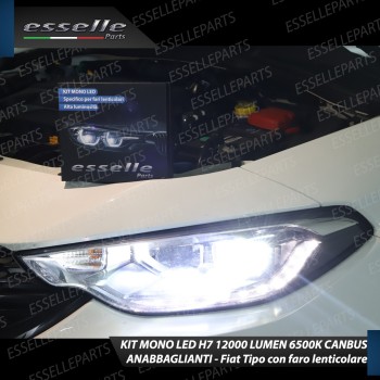 Kit Full LED H7 Monoled 12000 Lumen 6000K bianco Fiat Tipo Con Fari Lenticolari
