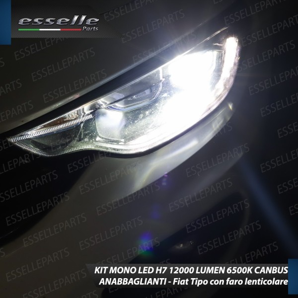Kit Full LED H7 Monoled 12000 Lumen 6000K bianco Fiat Tipo Con Fari Lenticolari