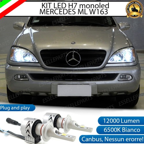 Kit Full LED H7 Monoled 12000 Lumen 6000K bianco MERCEDES ML W163 Dal 09-2000