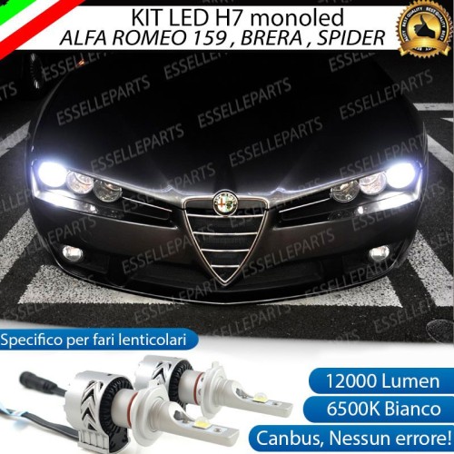 Kit Full LED H7 Monoled 12000 LUMEN Canbus bianco ghiaccio ALFA ROMEO Spider