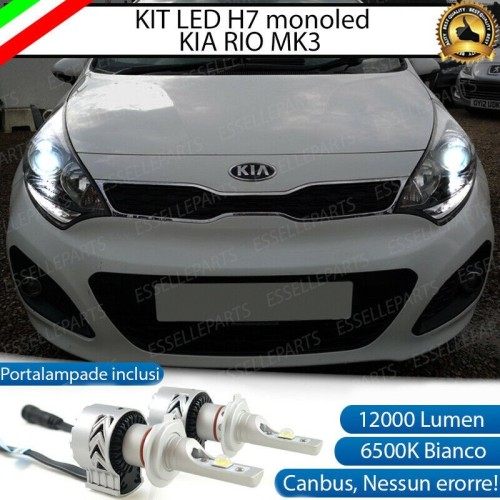 Kit Full LED H7 Monoled 12000 Lumen 6000K KIA RIO 3 Con Fari Lenticolari