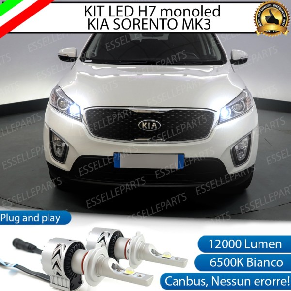 Kit Full LED H7 Mono LED Per Kia Sorento 3 Abbaglianti 12000 Lumen 6000K Bianco