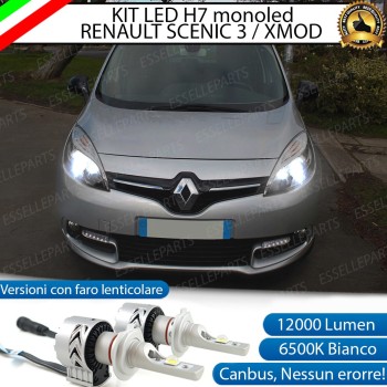 Kit Full LED H7 Monoled 12000 Lumen 6000K Renault Scenic 3 Con Fari Lenticolari