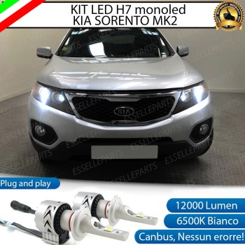 Kit Full LED H7 Mono LED Kia Sorento 2 Fino al 2012 Anabbaglianti 12000 Lumen 6000K