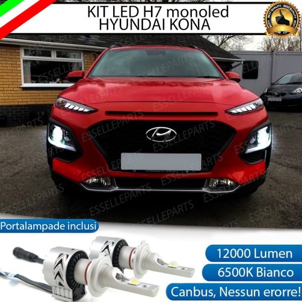 Kit Full LED H7 Monoled 12000 Lumen 6000K bianco HYUNDAI Kona Pre-Restyling