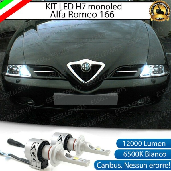 Kit Full LED H7 Monoled 12000 Lumen 6000K bianco ALFA ROMEO 166 Pre-Restyling