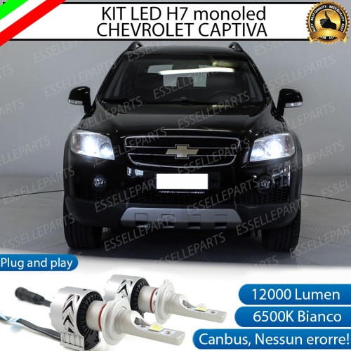Kit Full LED H7 Monoled 12000 Lumen 6000K bianco CHEVROLET Captiva Pre-Restyling