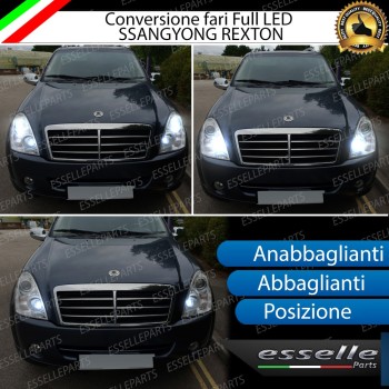 Conversione Fari Full LED per Ssangyong Rexton 6000K Bianco Ghiaccio Canbus