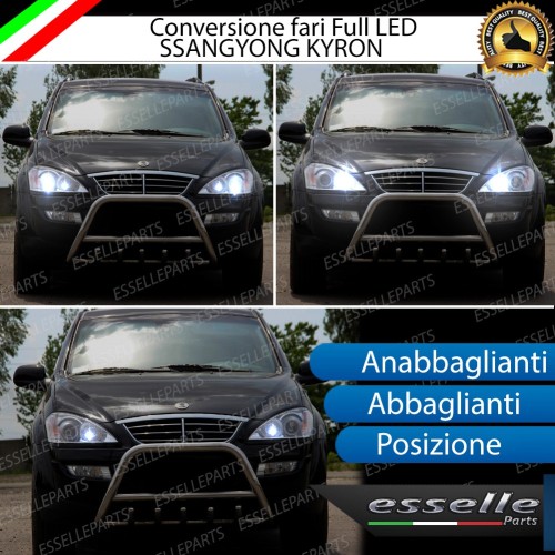 Conversione Fari Full LED per Ssangyong Kyron 6000K Bianco Ghiaccio Canbus