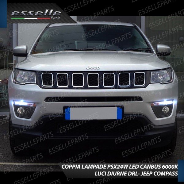 Conversione Fari Full LED 6000K bianco per Jeep Compass MK2 con fari a parabola