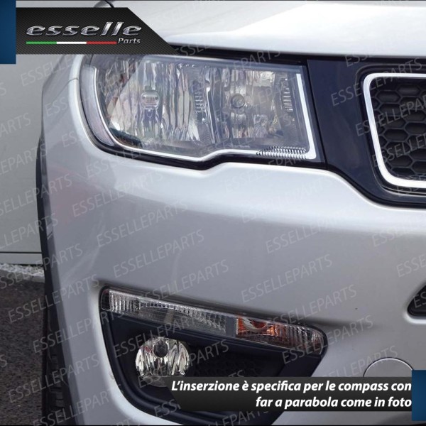 Conversione Fari Full LED 6000K bianco per Jeep Compass MK2 con fari a parabola