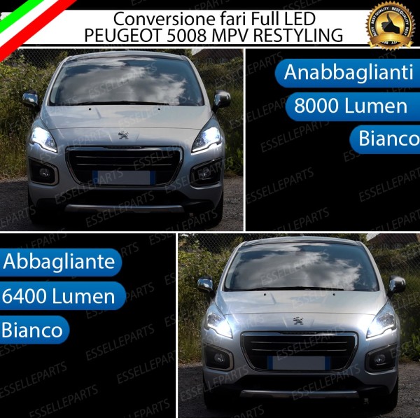 Conversione Fari Full LED 6000K bianco Peugeot 5008 Restyling
