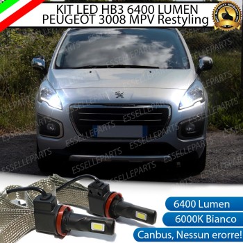 Kit Full LED HB3 6400 Lumen 6000K bianco Abbaglianti PEUGEOT 3008 RESTYLING