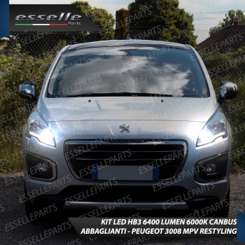 Kit Full LED HB3 6400 Lumen 6000K bianco Abbaglianti PEUGEOT 3008 RESTYLING