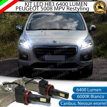 Kit Full LED HB3 6400 Lumen 6000K bianco Abbaglianti PEUGEOT 5008 RESTYLING