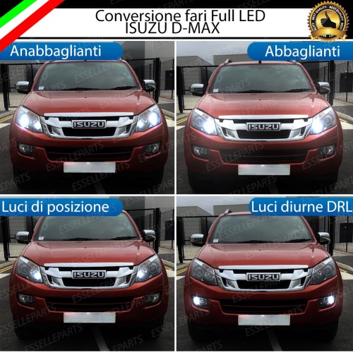 Conversione Fari Full LED 9600LM + 6400LM ISUZU D-MAX MK2 con Fari Lenticolari