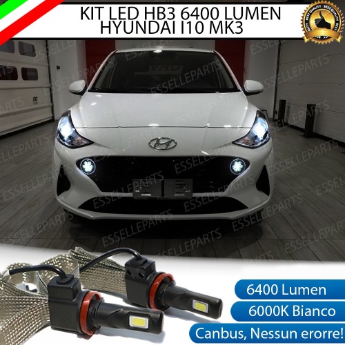 Kit Full LED HB3 6400 Lumen 6000K bianco HYUNDAI I10 MK3 Con Faro Lenticolare