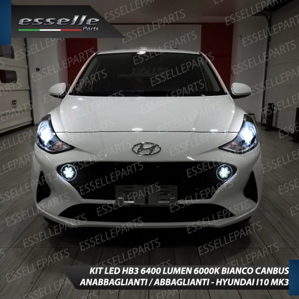 Kit Full LED HB3 6400 Lumen 6000K bianco HYUNDAI I10 MK3 Con Faro Lenticolare