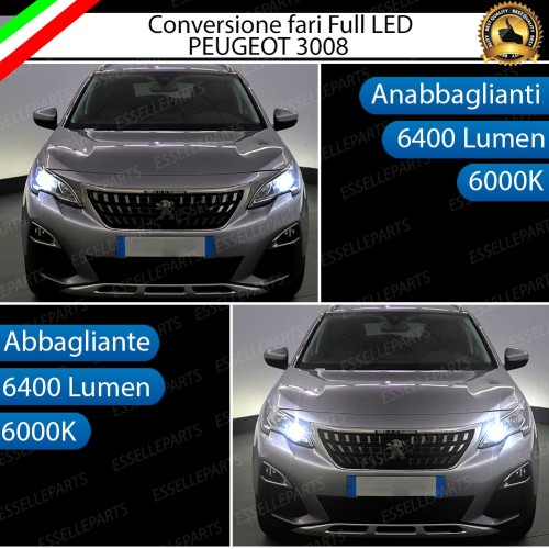 Conversione Fari Full LED Per Peugeot 3008 MK2 6000K Bianco