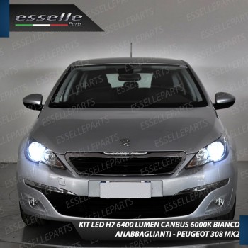Conversione Fari Full LED 6000K bianco PEUGEOT 208 con fari a parabola