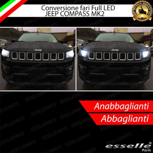 Conversione Fari Full LED 6000K bianco per Jeep Compass MK2 con fari a parabola