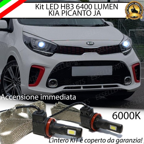 Kit Full LED HB3 6400 Lumen 6000K bianco KIA PICANTO 3 JA Con Fari Lenticolari
