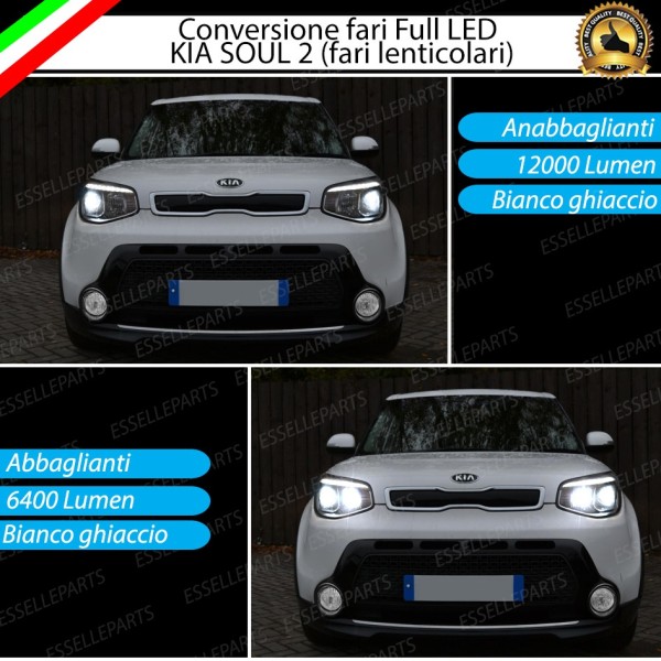 Conversione Fari Full LED 6000K bianco Kia Soul 2 con fari lenticolari