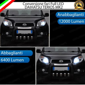 Conversione Fari Full LED 12000LM + 6400LM DAIHATSU TERIOS 2 con Fari Lenticolari